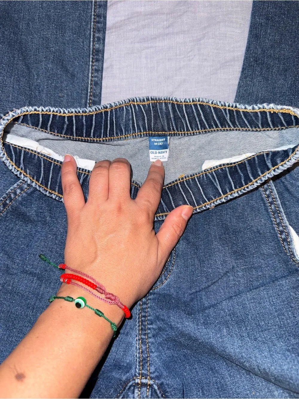 Old Navy Boys Blue Elastic-Waist Denim Joggers